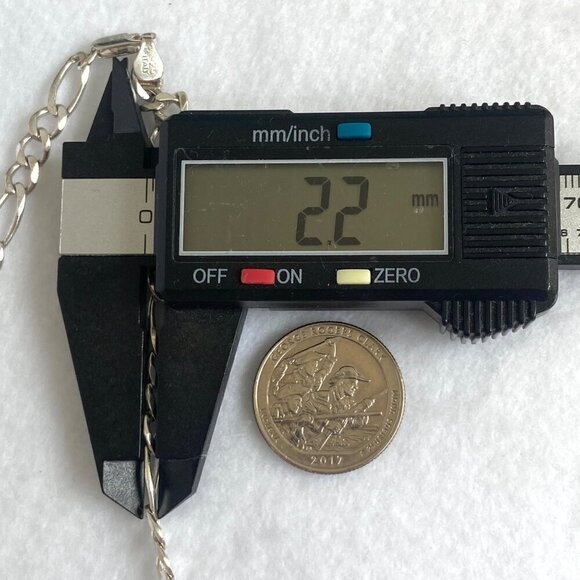 Italian Unisex Sterling Silver 925 5.5mm Figaro Chain Necklace 18" - Picture 13 of 16